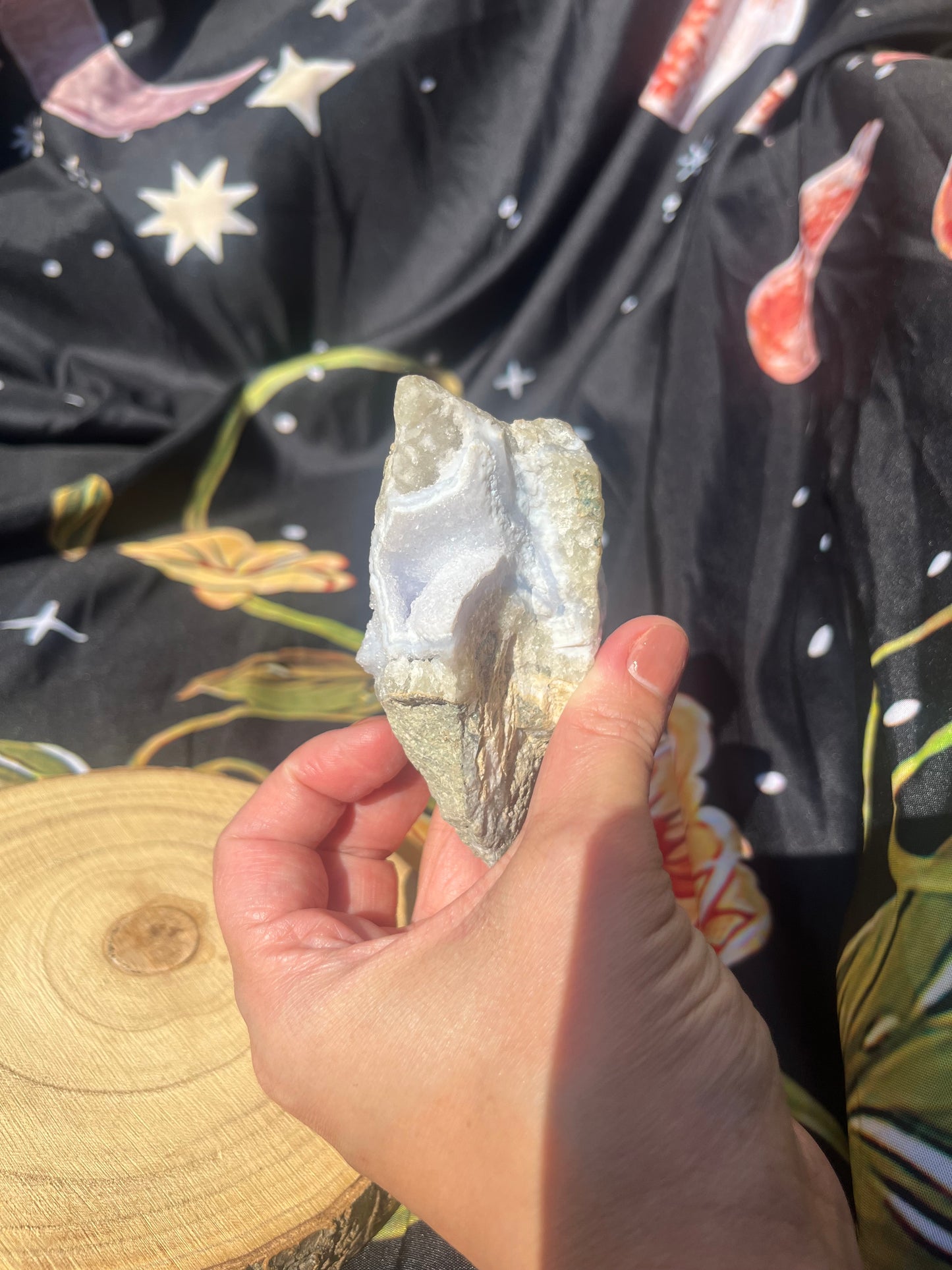 Rare blue Lace Agate druzy - 8cm