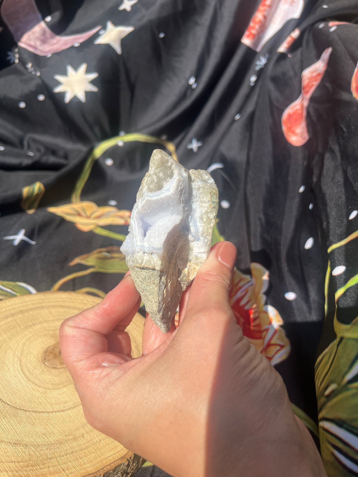 Rare blue Lace Agate druzy - 8cm