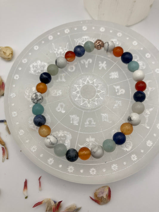 Intuitively created gemstone bracelet. Grounding and earth energy connection. 6mm.