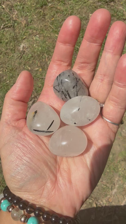 Large Premium Tourmaline in Quartz Tumblestones