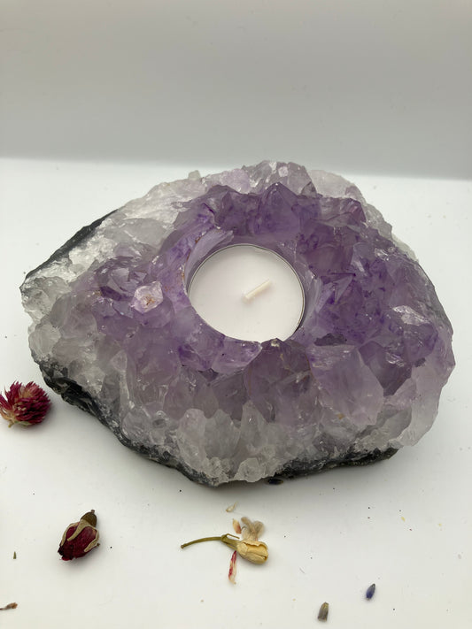 Wonky Donky Amethyst Cluster Tea light Candle Holder *please check description*