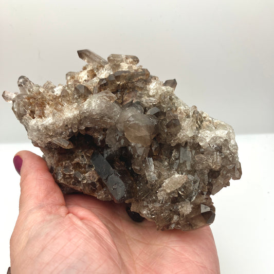 Large Smoky quartz cluster with lithium inclusions 412 g