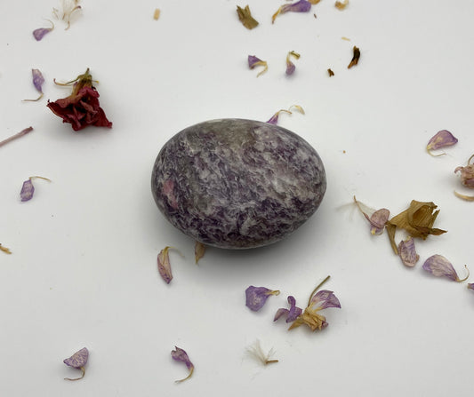 Lepidolite Pebble D with small pink tourmaline inclusion