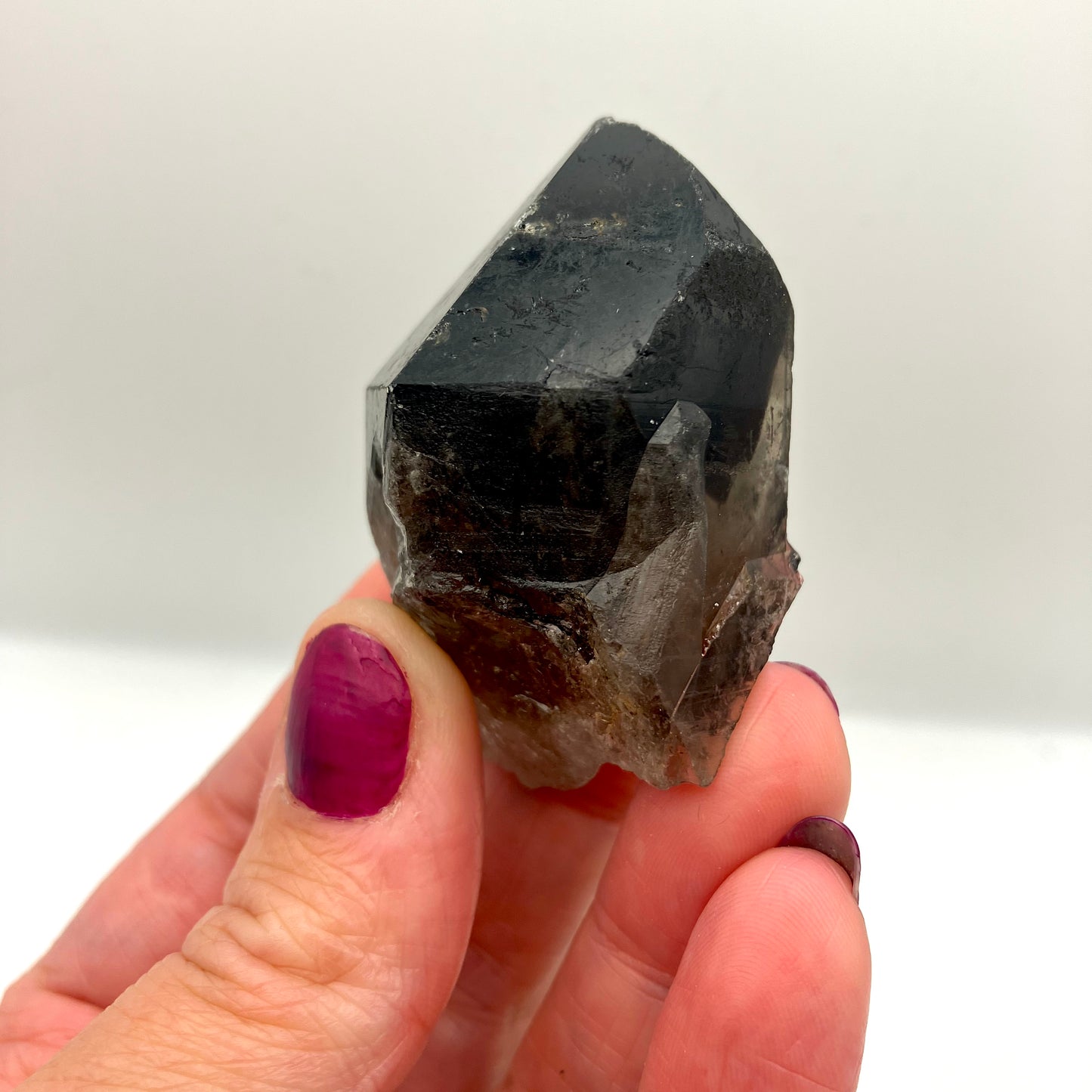 Very dark, natural Smoky Quartz points. 45-60g 4 available