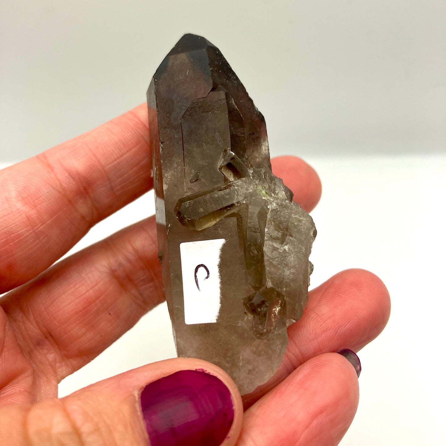 Very dark, natural Smoky Quartz points. 40-45 g 6 available