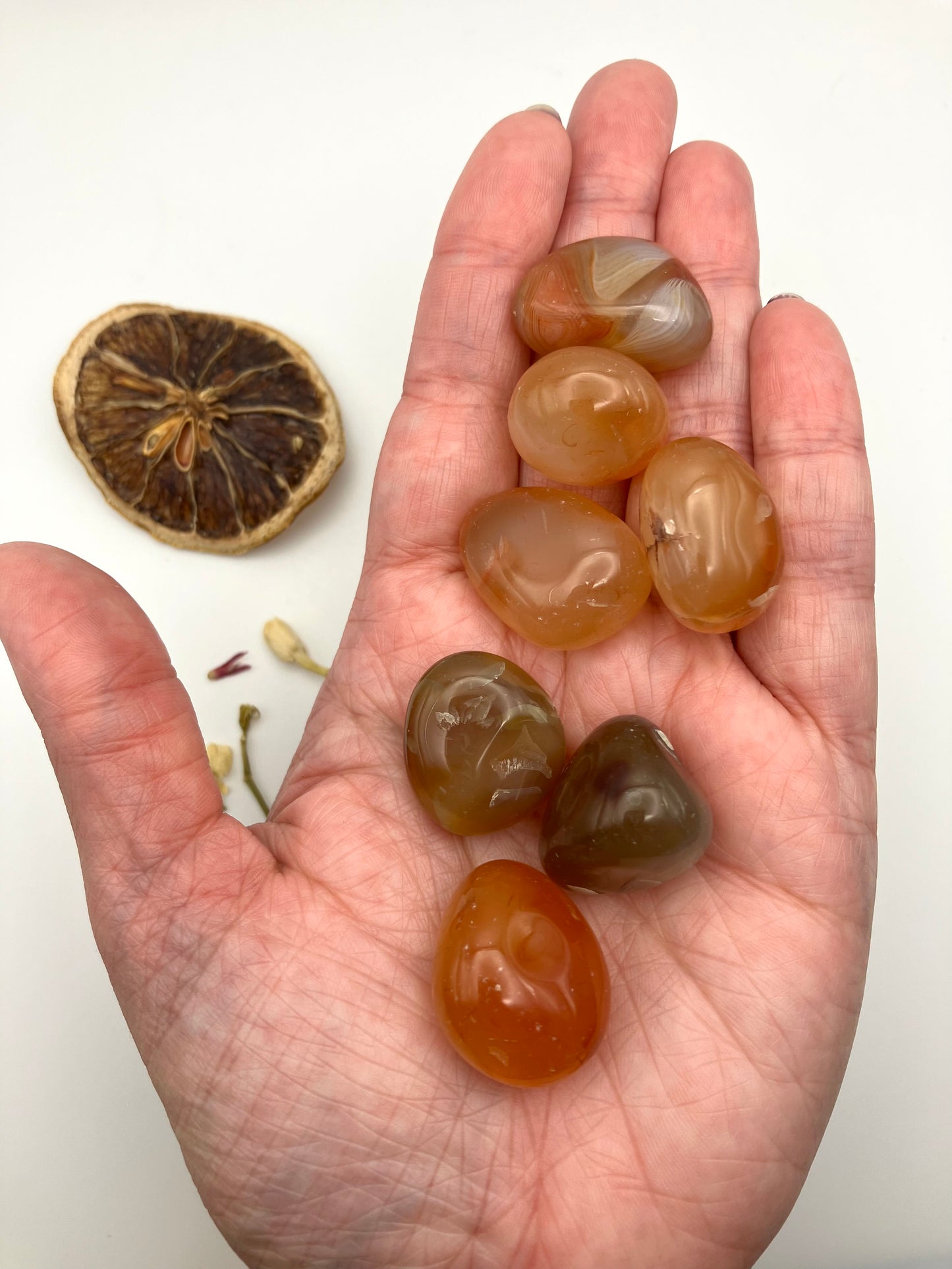 Carnelian tumblestones. Medium.