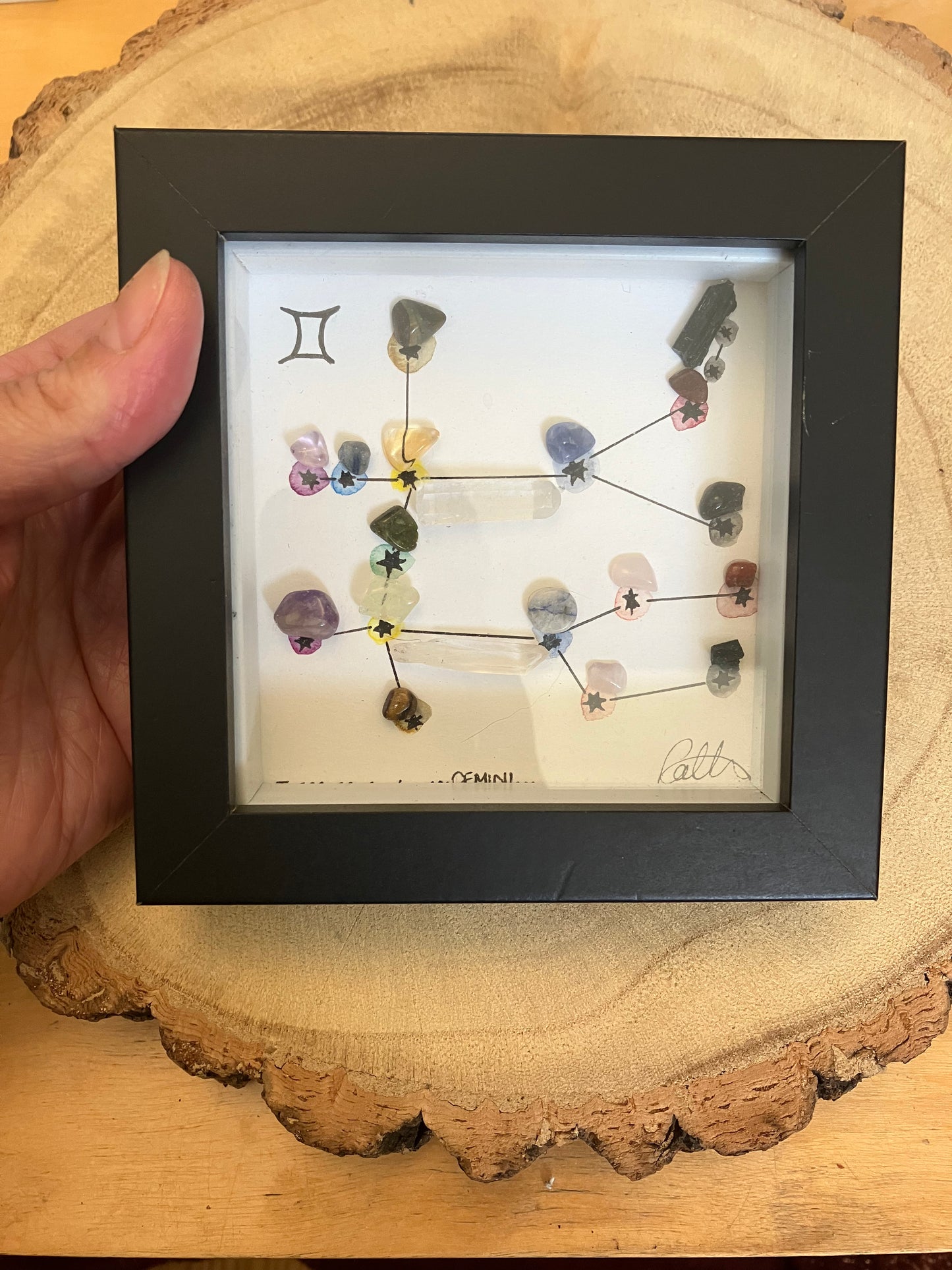 Mini Gemini Constellation Crystal Grid