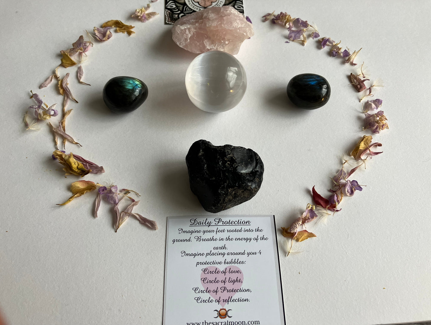 Protection Crystal healing bundle. Love, light, protection, reflection.