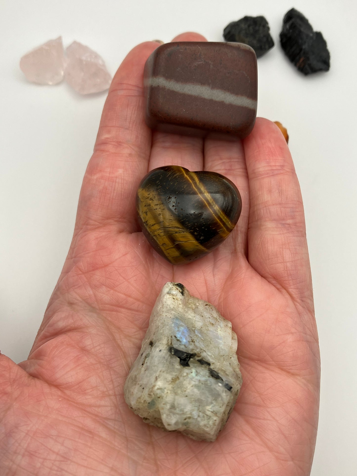 Masculine and feminine energy balance, passion, power and creativity. Tigers eye, moonstone,