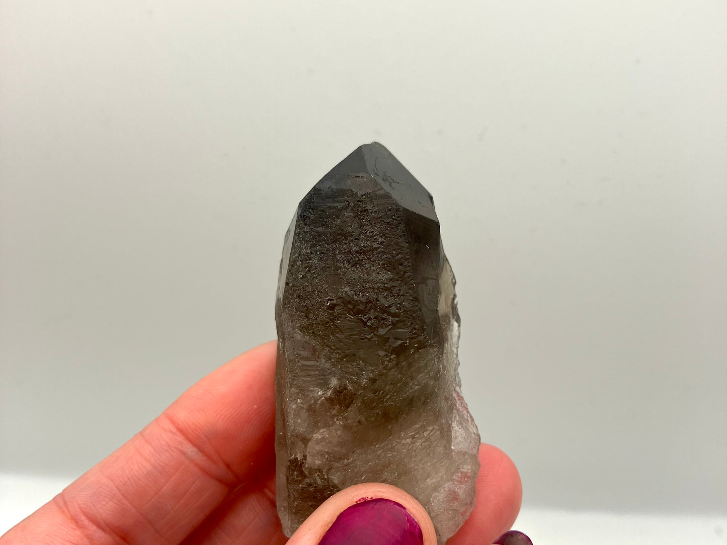 Very dark, natural Smoky Quartz points. 45-60g 4 available