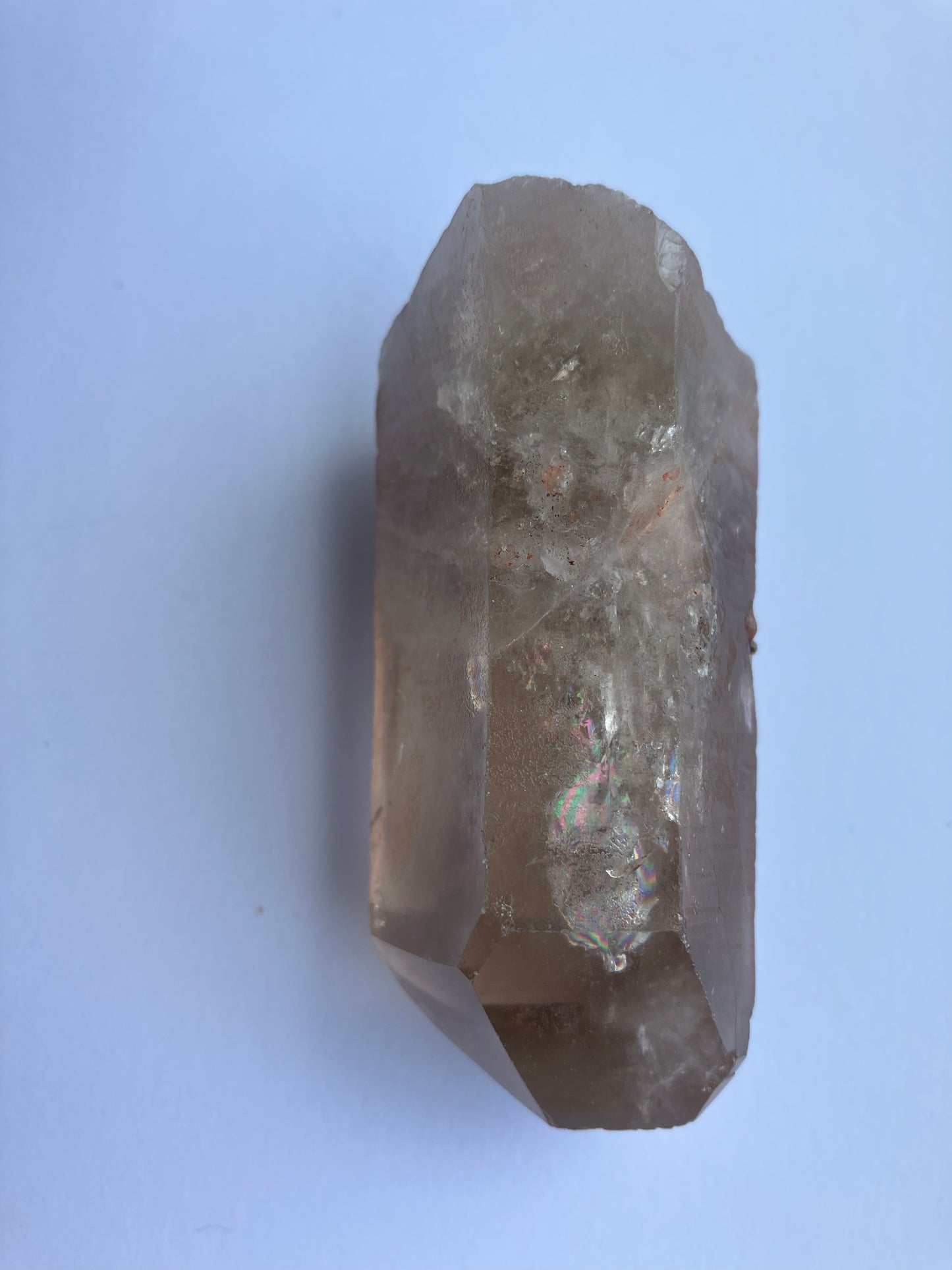 Smoky Quartz point with rainbows 147g