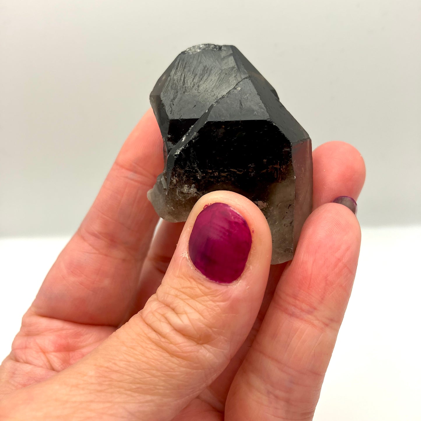 Very dark, natural Smoky Quartz points. 40-45 g 6 available