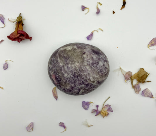 Lepidolite Pebble D with small pink tourmaline inclusion