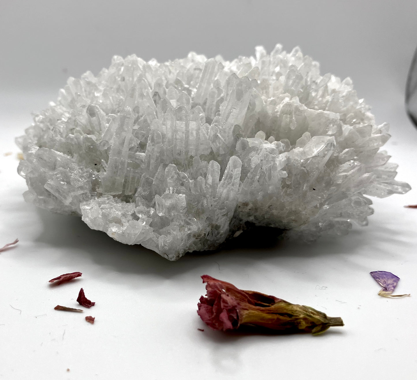 Snow Quartz needle cluster, on pyrite and galena matrix. 512 g