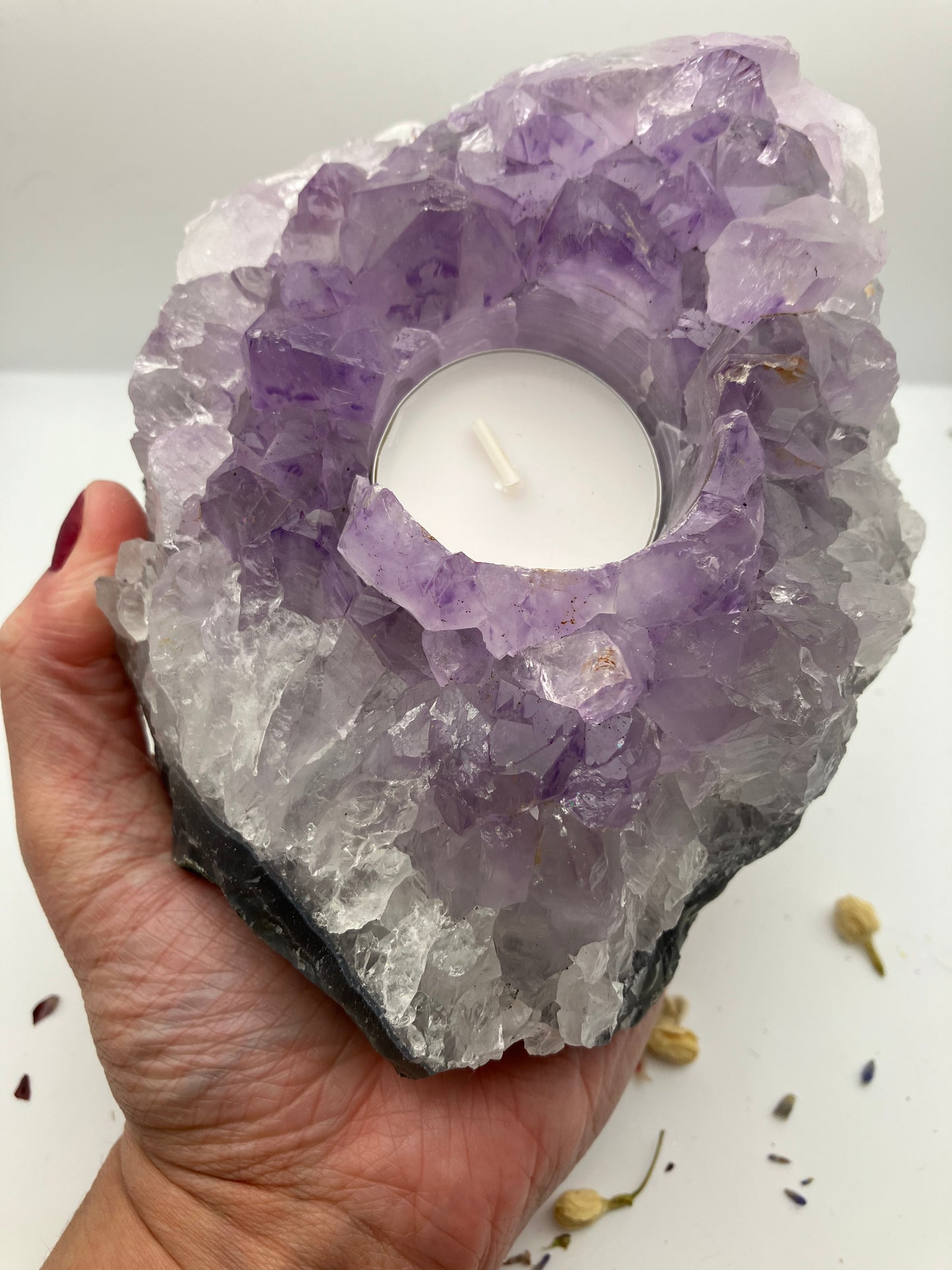 Wonky Donky Amethyst Cluster Tea light Candle Holder *please check description*