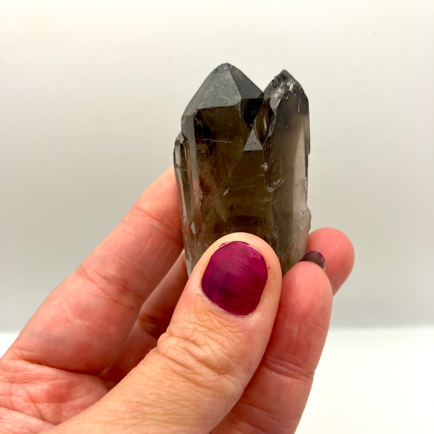 Very dark, natural Smoky Quartz points. 45-60g 4 available