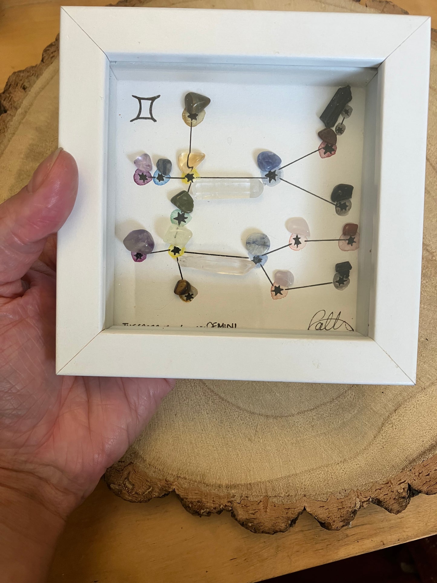 Mini Gemini Constellation Crystal Grid