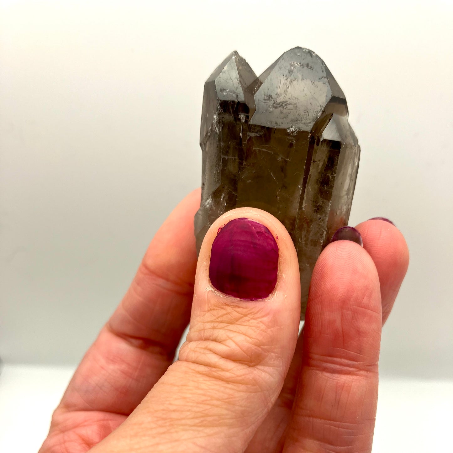 Very dark, natural Smoky Quartz points. 45-60g 4 available