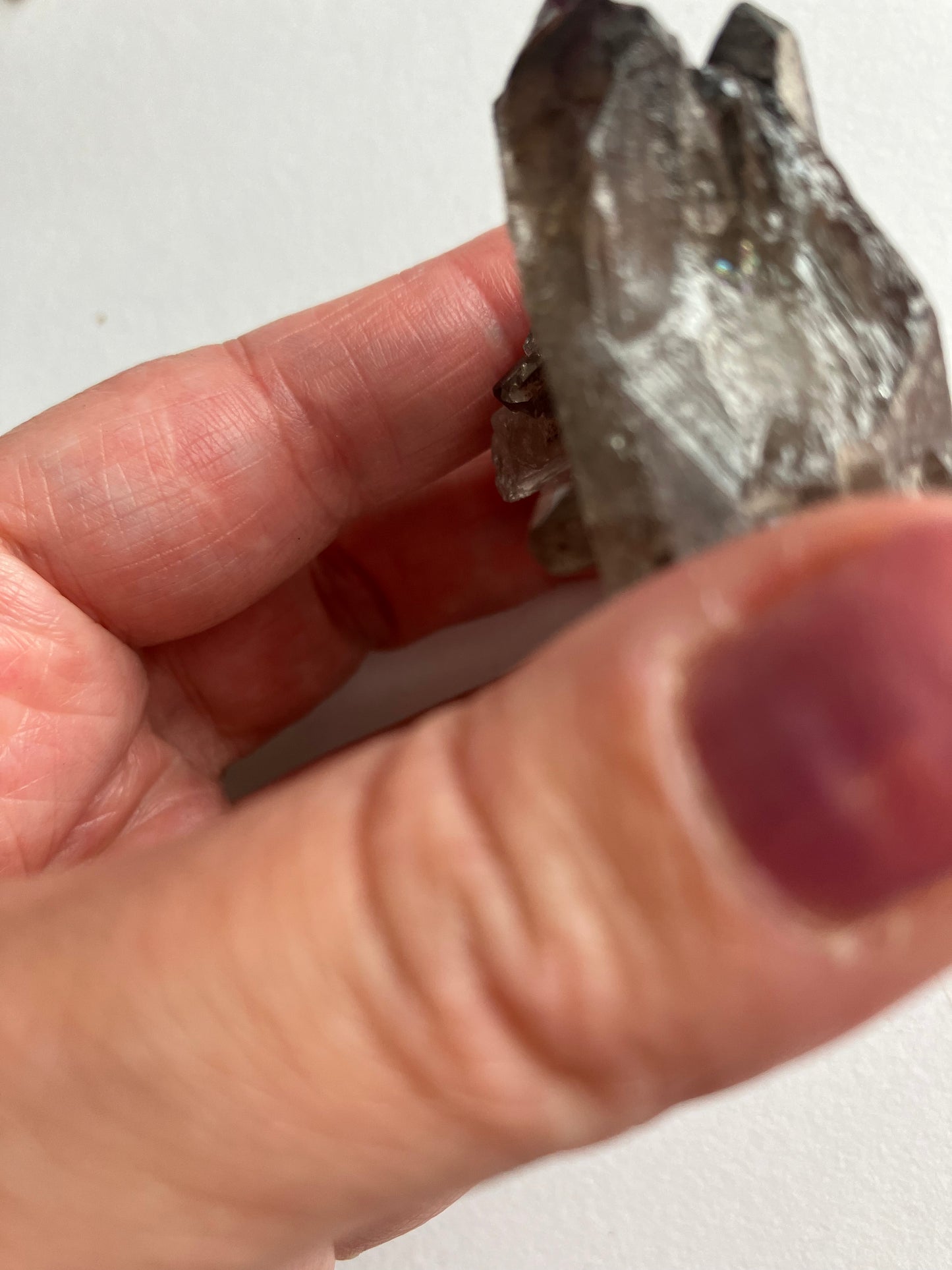 Smoky quartz cluster with lithium inclusions