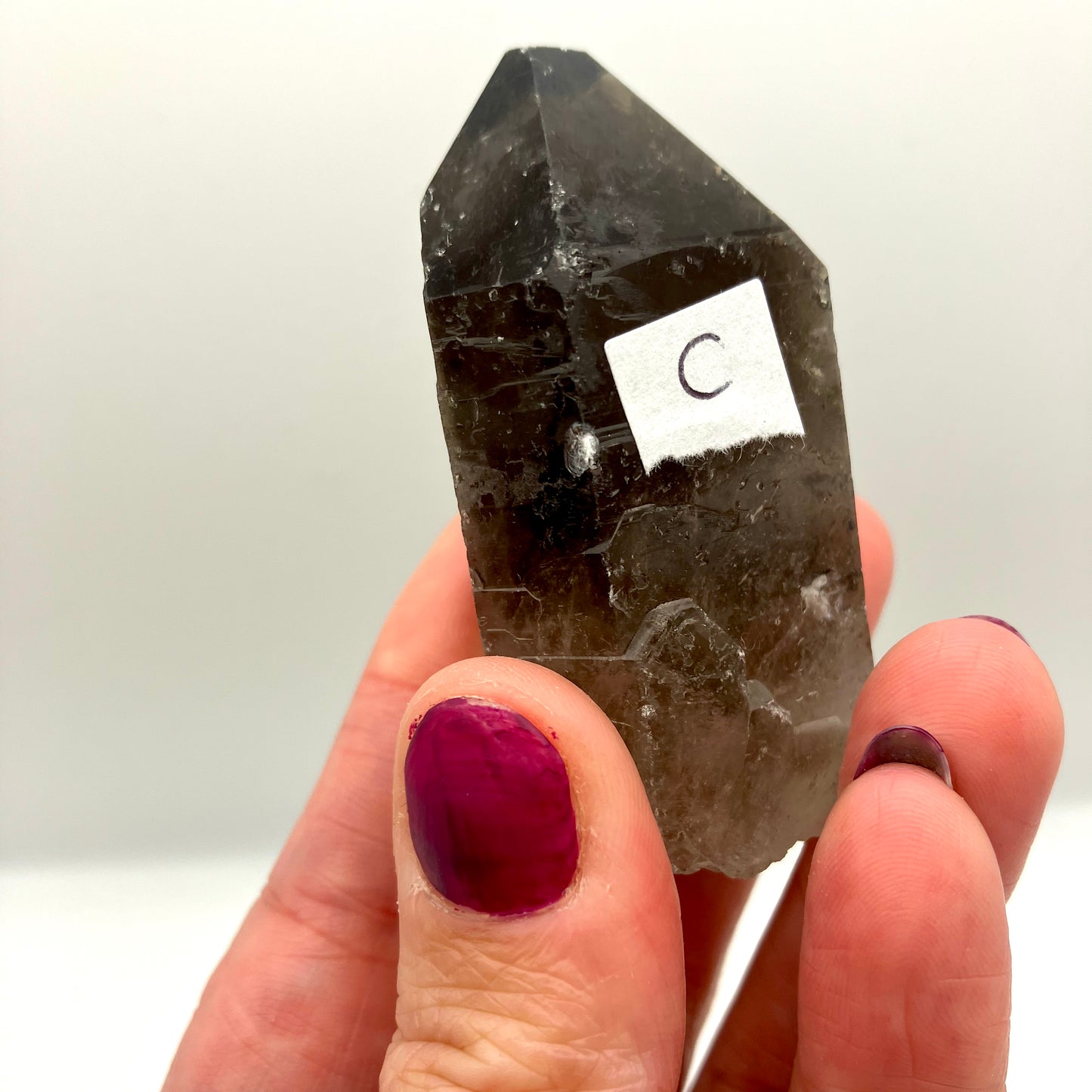 Very dark, natural Smoky Quartz points. 45-60g 4 available