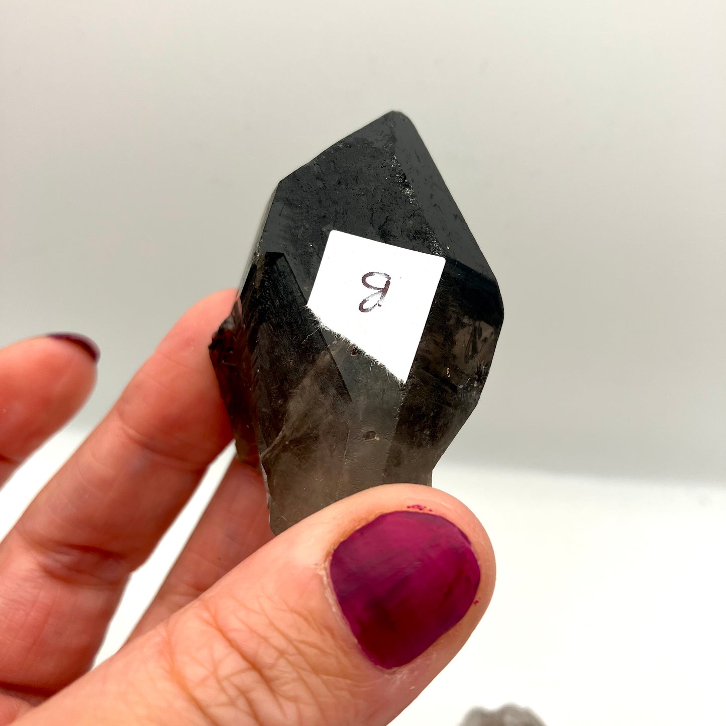 Very dark, natural Smoky Quartz points. 45-60g 4 available