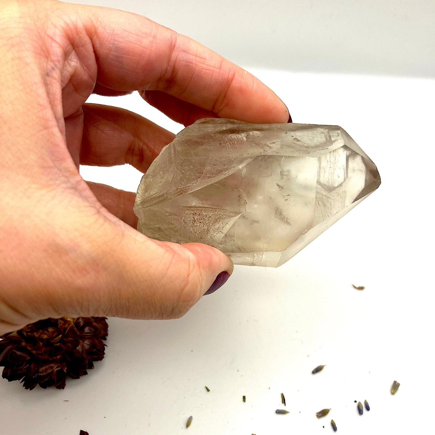 Light coloured Smoky Quartz point C - 153g