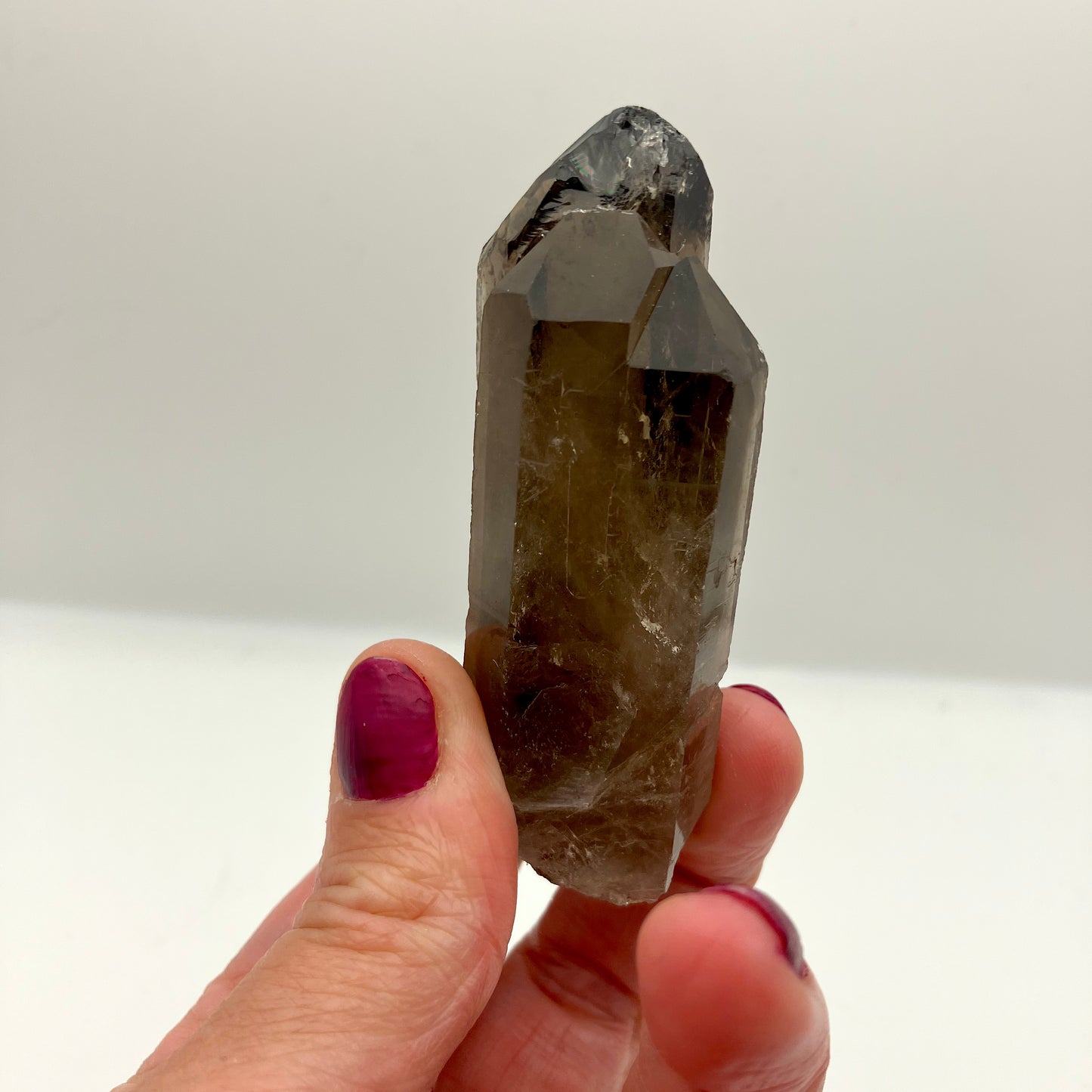 Very dark, natural Smoky Quartz triple . Weight tbc