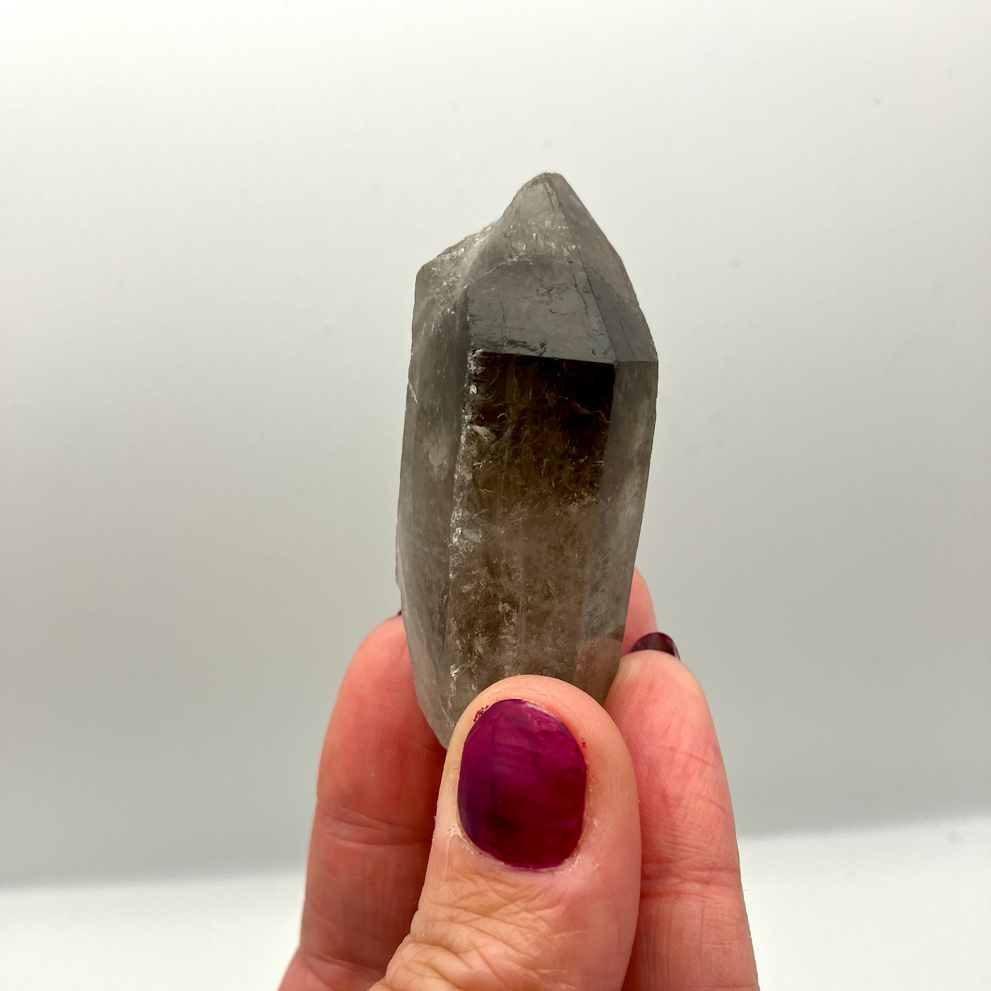 Very dark, natural Smoky Quartz points. 40-45 g 6 available