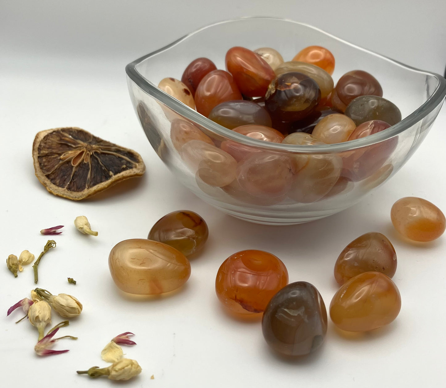 Carnelian tumblestones. Medium.