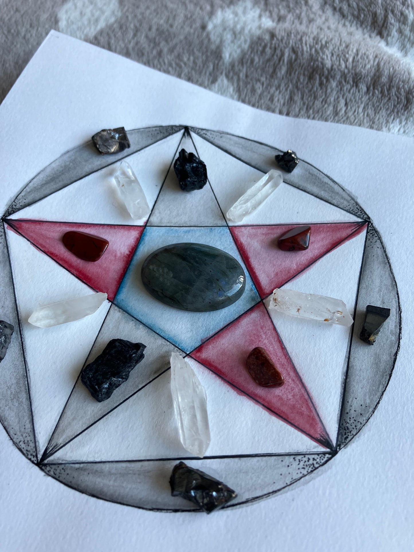 Protection sacred geometry crystal grid.