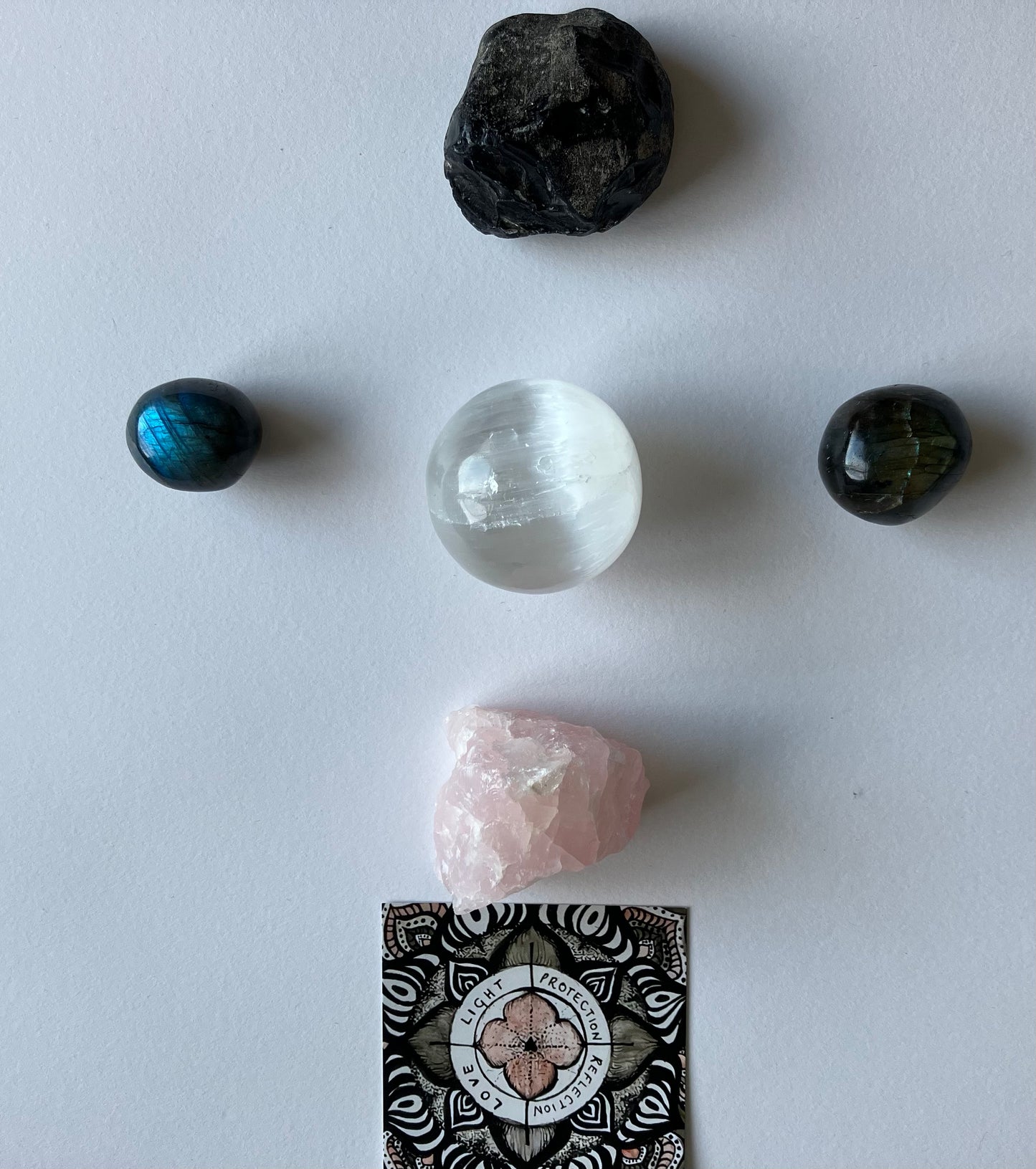 Protection Crystal healing bundle. Love, light, protection, reflection.