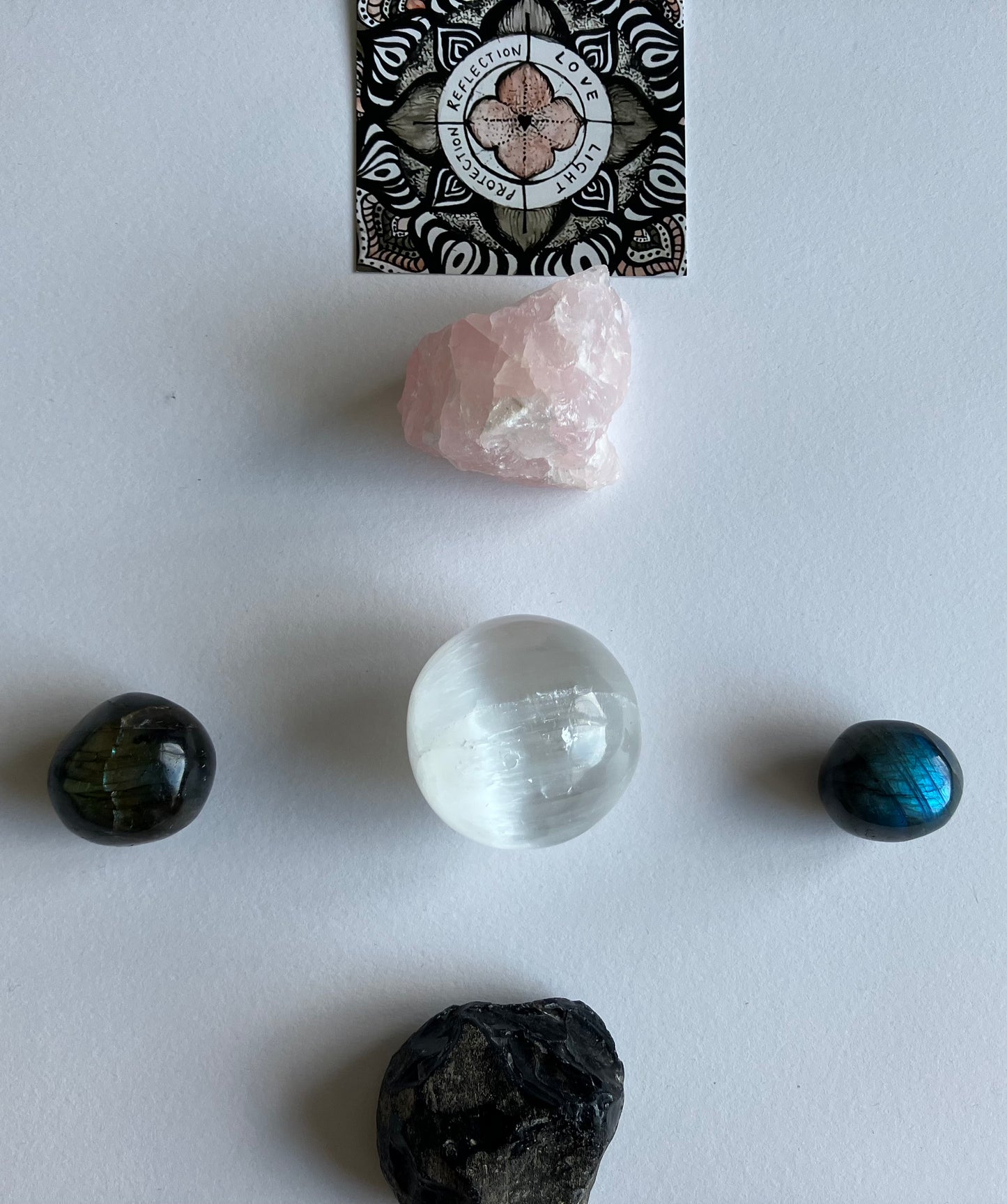 Protection Crystal healing bundle. Love, light, protection, reflection.