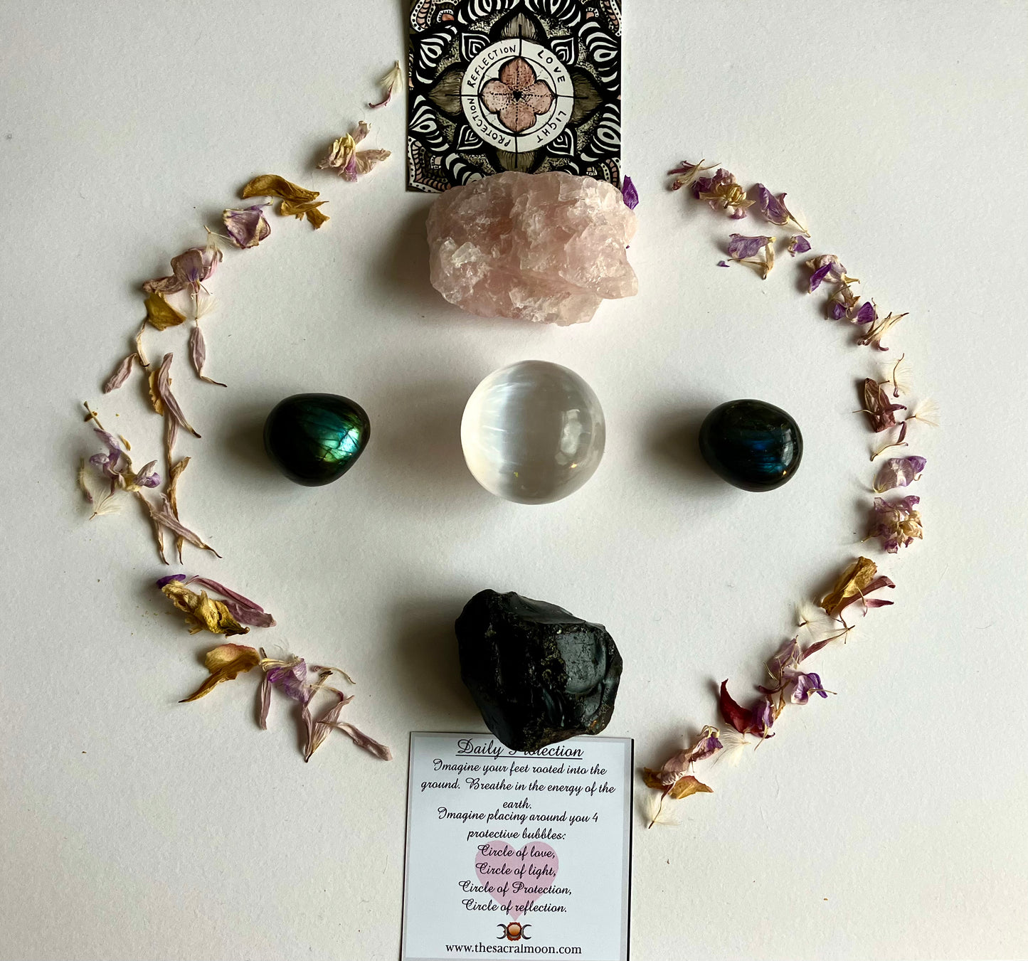 Protection Crystal healing bundle. Love, light, protection, reflection.