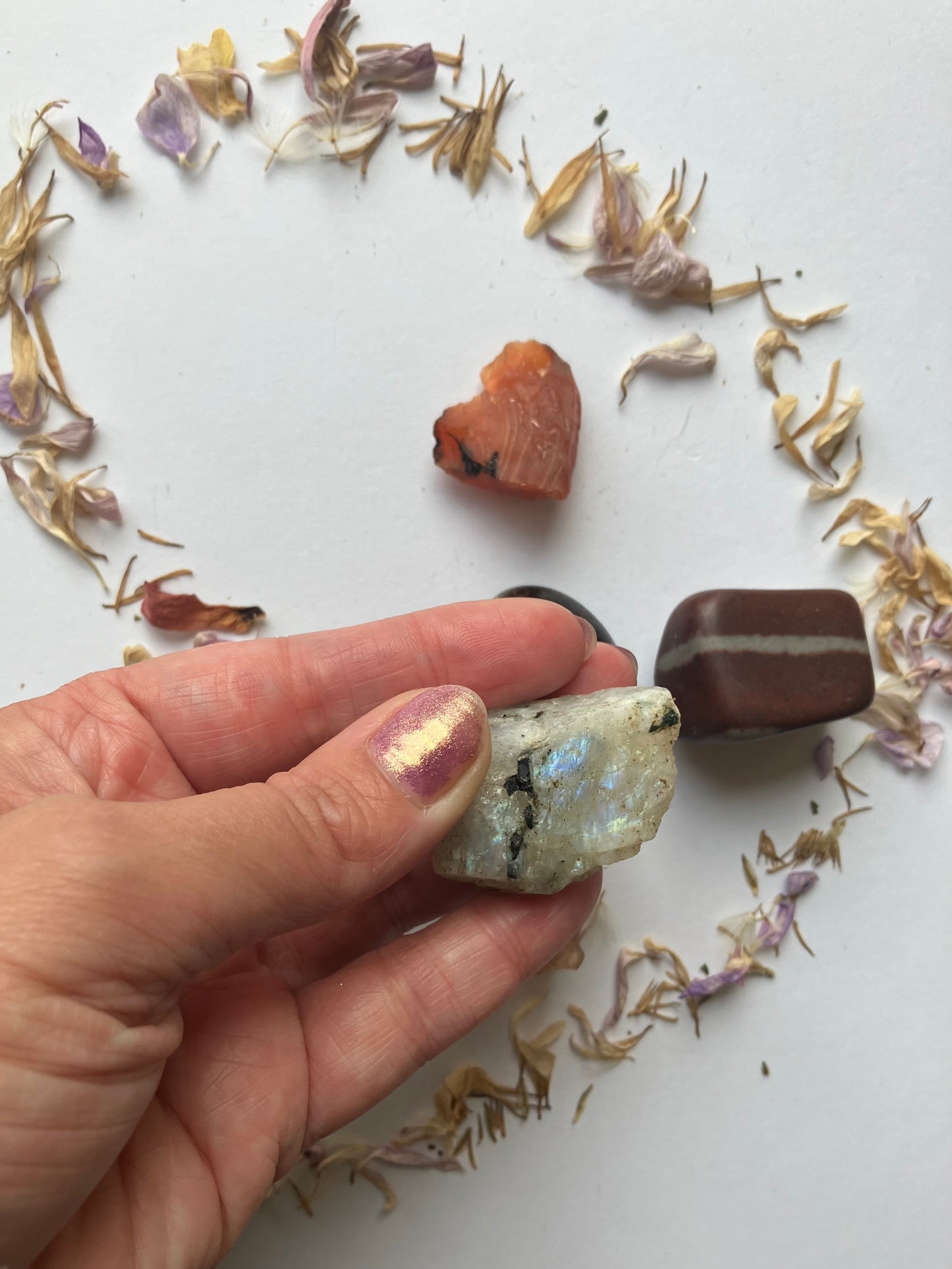 Masculine and feminine energy balance, passion, power and creativity. Tigers eye, moonstone,