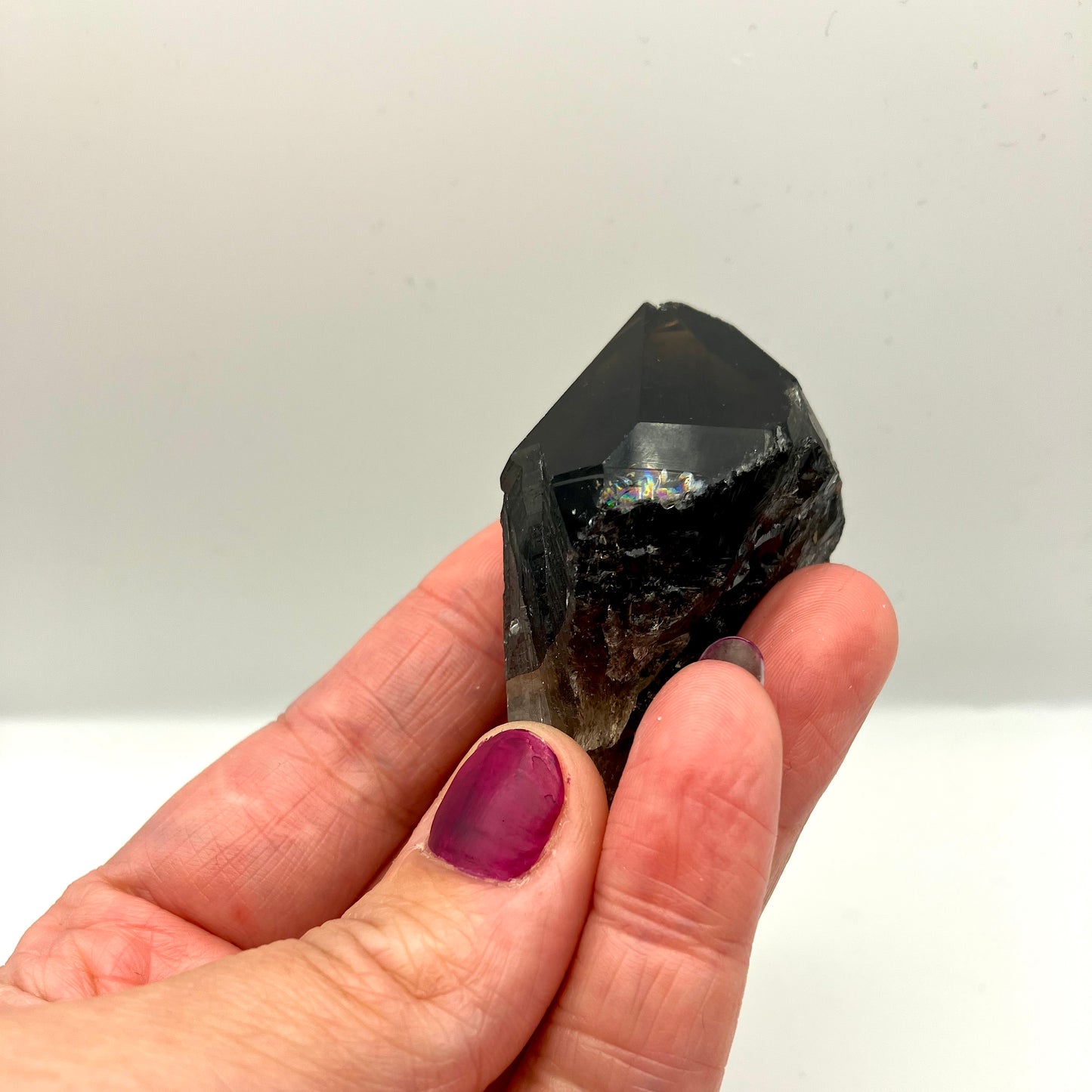 Very dark, natural Smoky Quartz points. 40-45 g 6 available