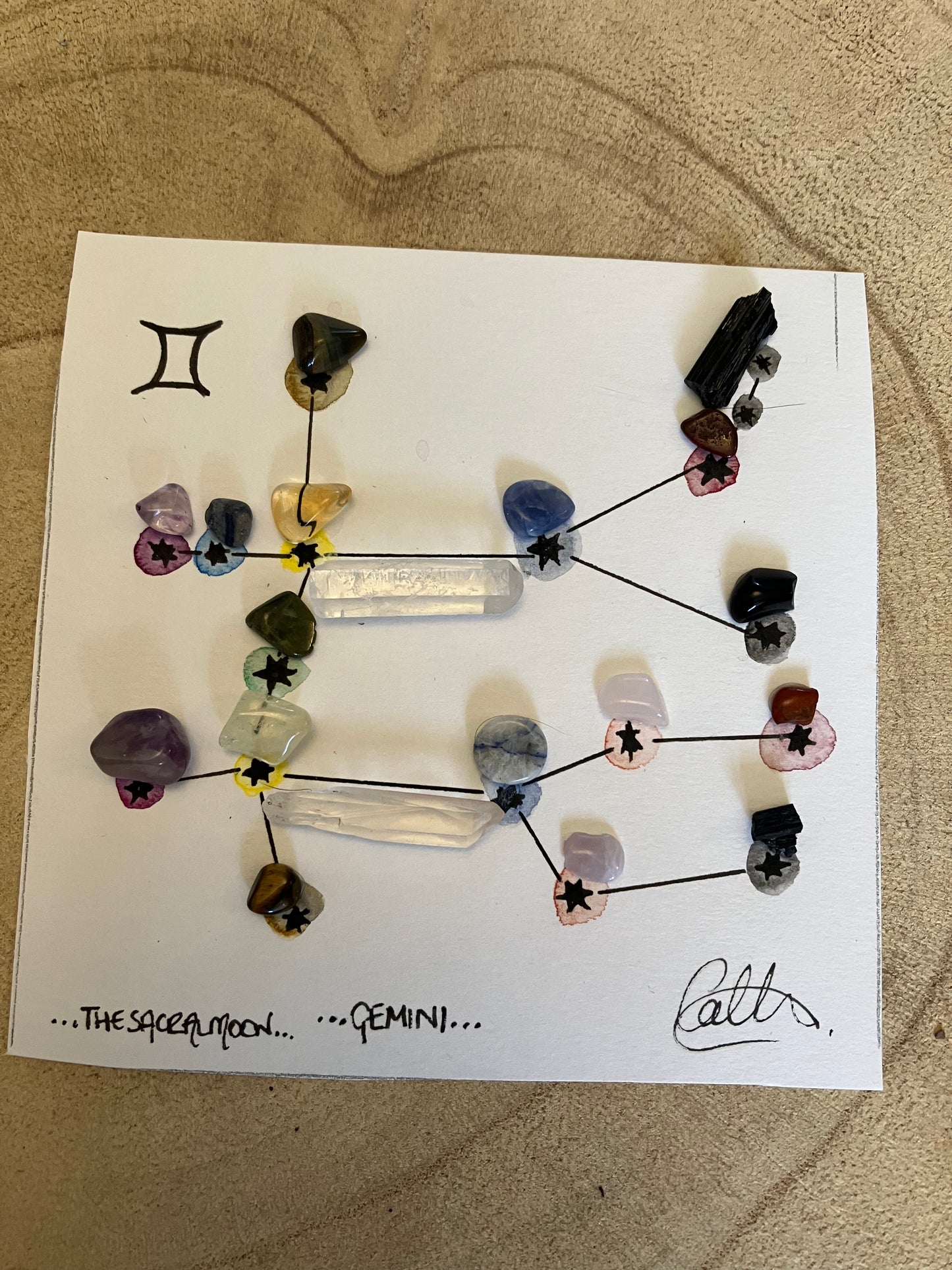 Mini Gemini Constellation Crystal Grid