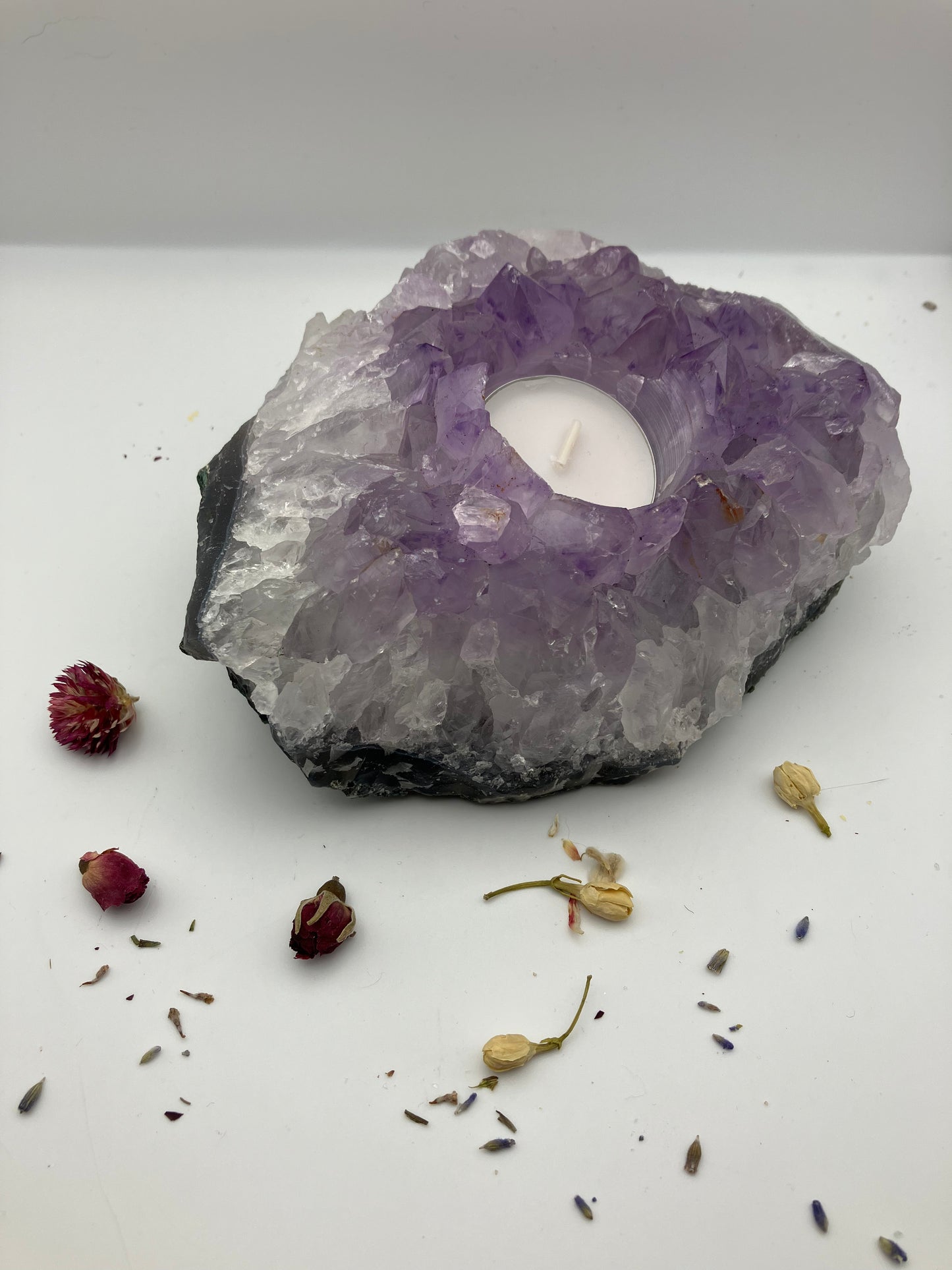 Wonky Donky Amethyst Cluster Tea light Candle Holder *please check description*