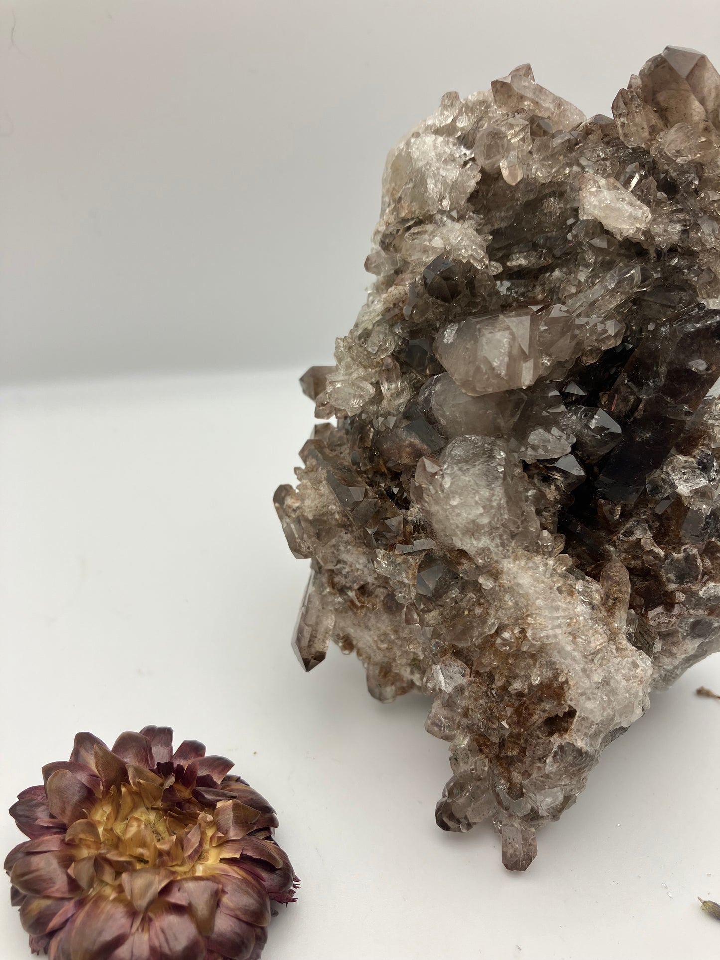 Large Smoky quartz cluster with lithium inclusions 412 g